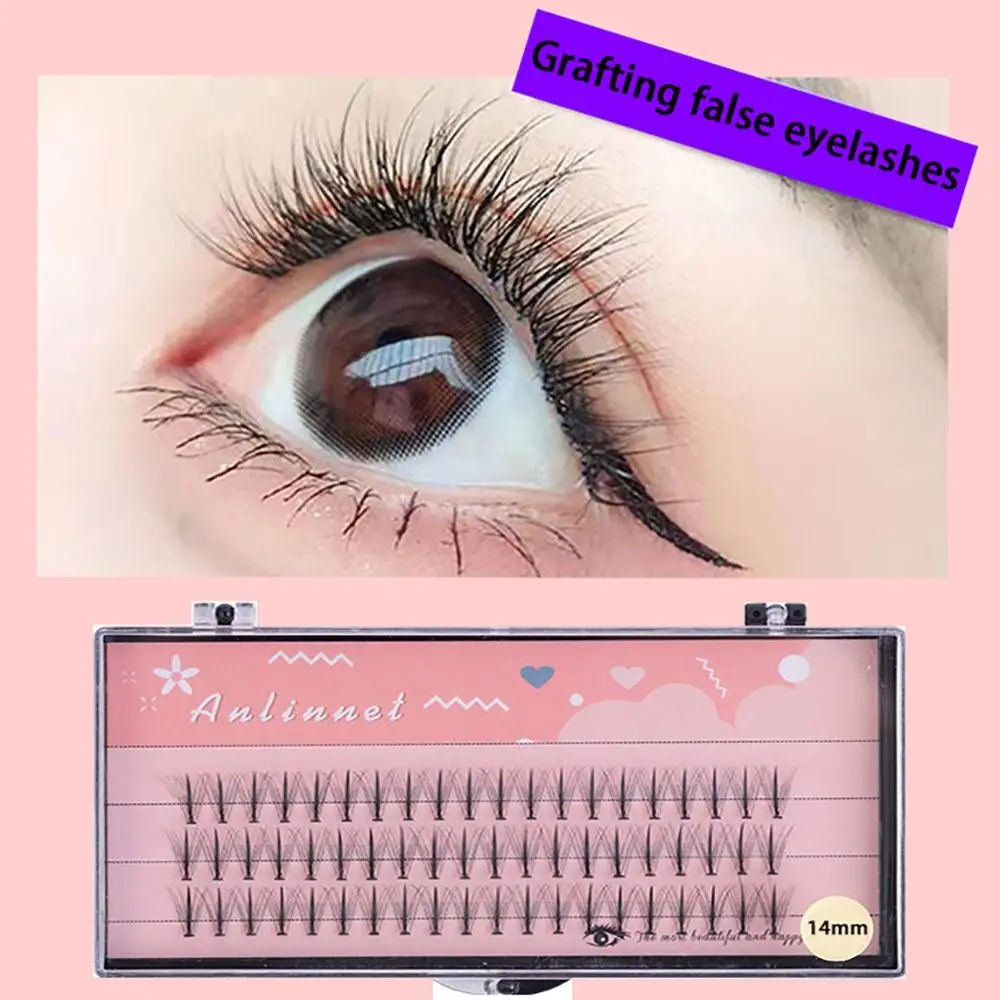 8~14mm Grafting False Eyelashes Natural 10D Black Sandwich Eyelash Individual Eyelashes Single Tuft Eye Extension Women Beauty