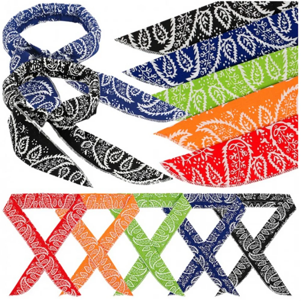 Summer Ice Cooling Scarf Neck Wrap Headband Cooling Bandana Scarf Outdoor Sports Headband Towel Wristband Sun Protection Scarf