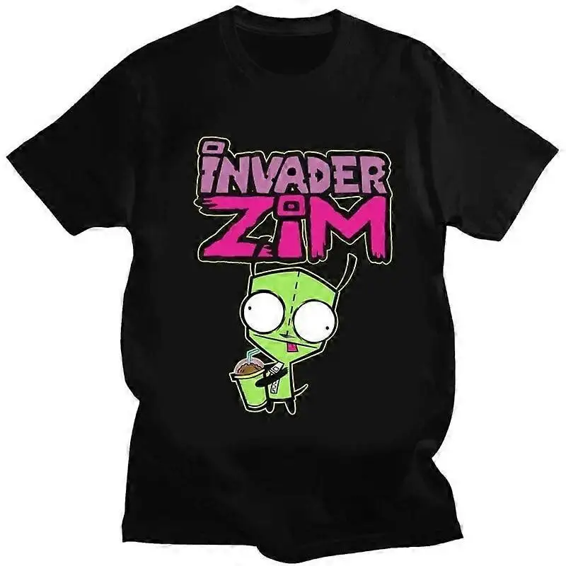 Camiseta con dibujos animados bonitos de Invaders Gym Invaders Gir, camiseta Retro con imagen de gimnasio para hombres y mujeres, YJO331