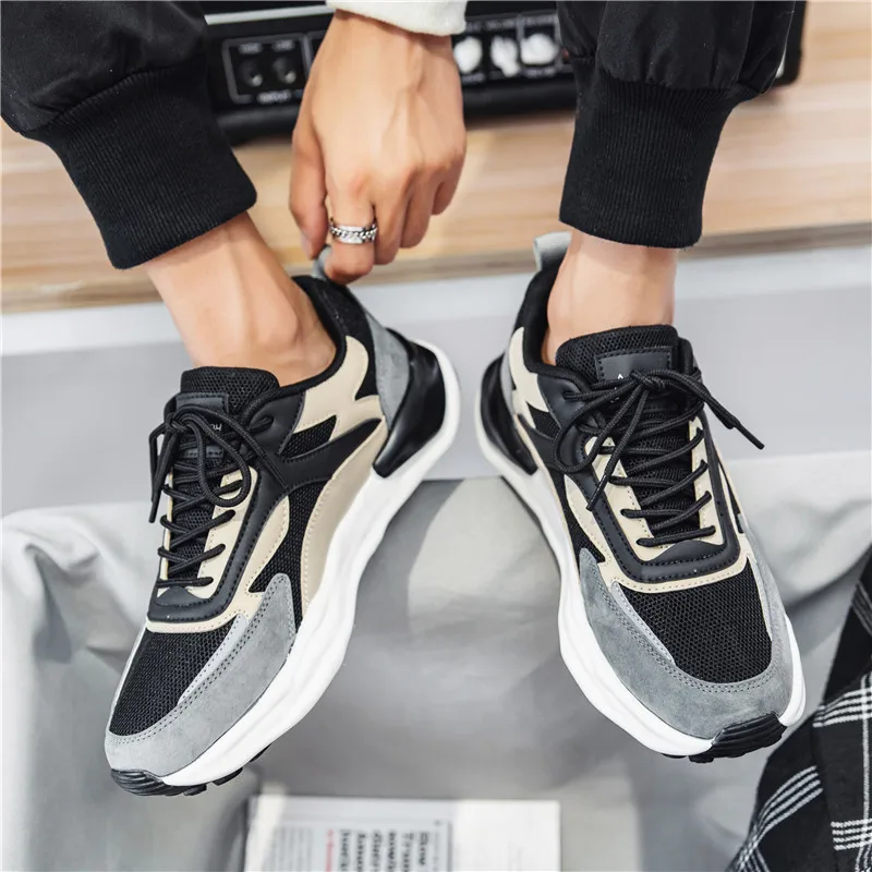 Causal Sneakers Men Sport Tennis Shoes Breathable Mesh Vintage Jogging Shoes Running Fashion Sneakers Leisure Flats