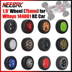 Buggy de rueda todoterreno a control remoto, rueda de 75mm para Wltoys 144001, 124018, 124019, MN99S, MN90, MN86, HSP, HPI, 1/10, 1/14, 1/16, 4 unidades