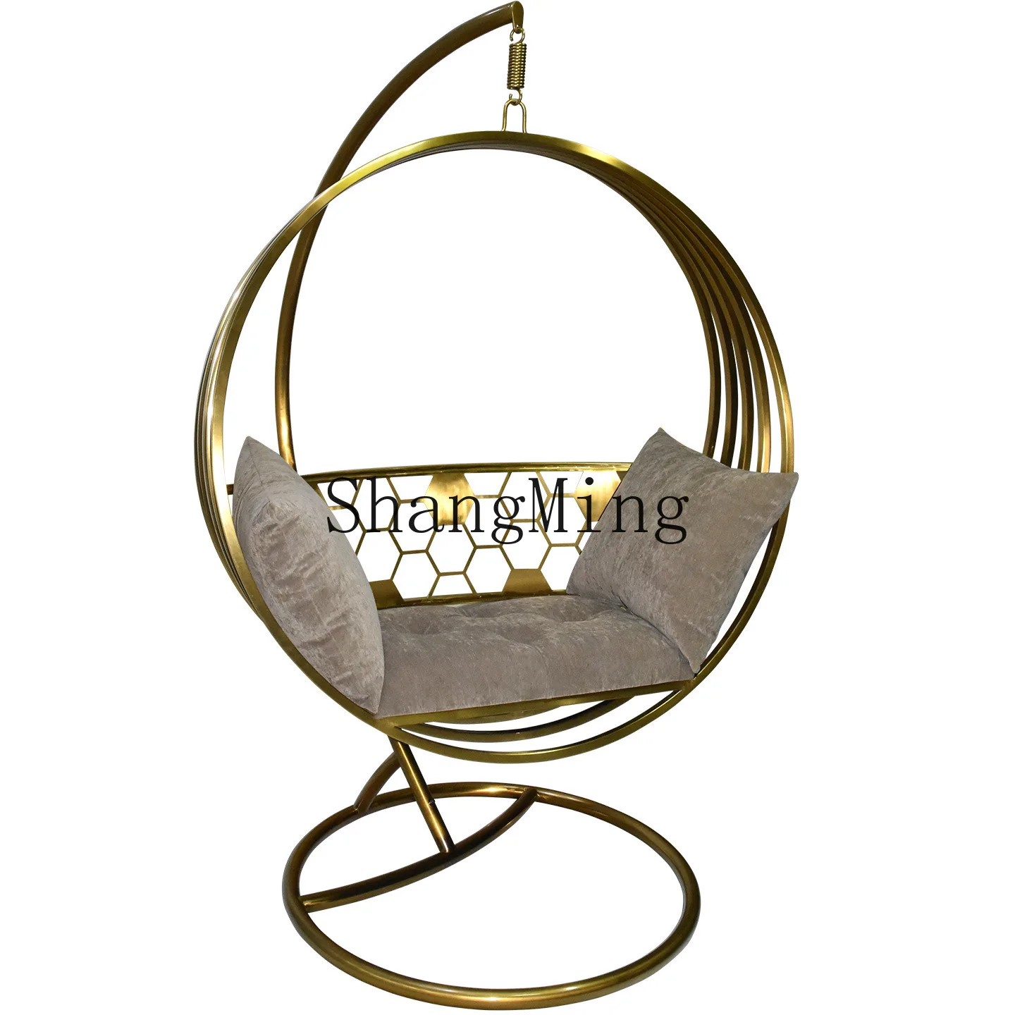 FG living room single sofa chair light luxury high-end balcony outdoor courtyard cradle chair stainless  swing hanging chair