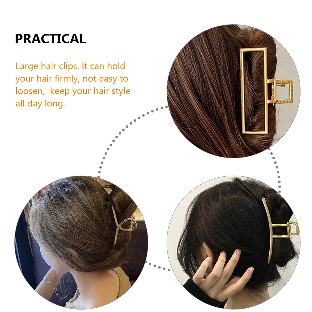 

3pcs Alloy Hair Claw Clips Shark Clamps for Women Thick Thin Extra Large Bun Accessories Decorative Office Party Gift
