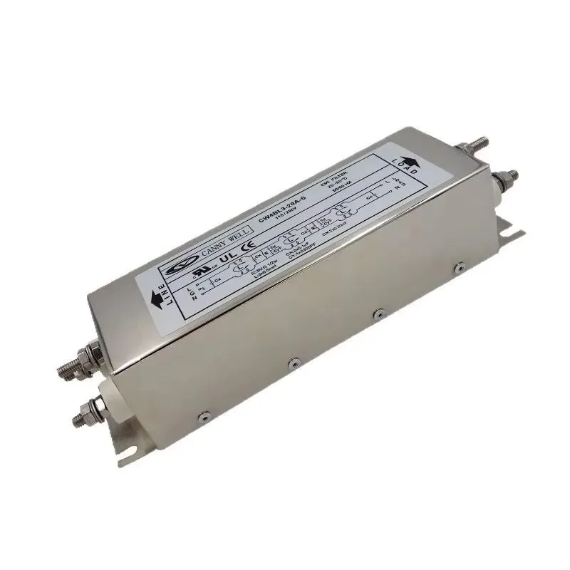 BoMsHigh Power Single Phase AC EMI Filter CW4BL34102030A, 220V Circuit Electromagnetic Noise Reduction Module