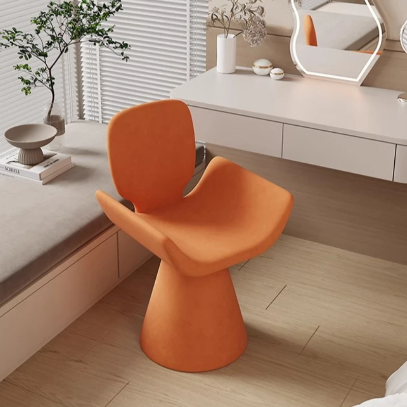 

Nordic Minimalist, Bedroom Chair, Vanity Chair, Rotating Makeup Stool, Cream Style Furniture, Black Velvet Chair, Backrest Stool