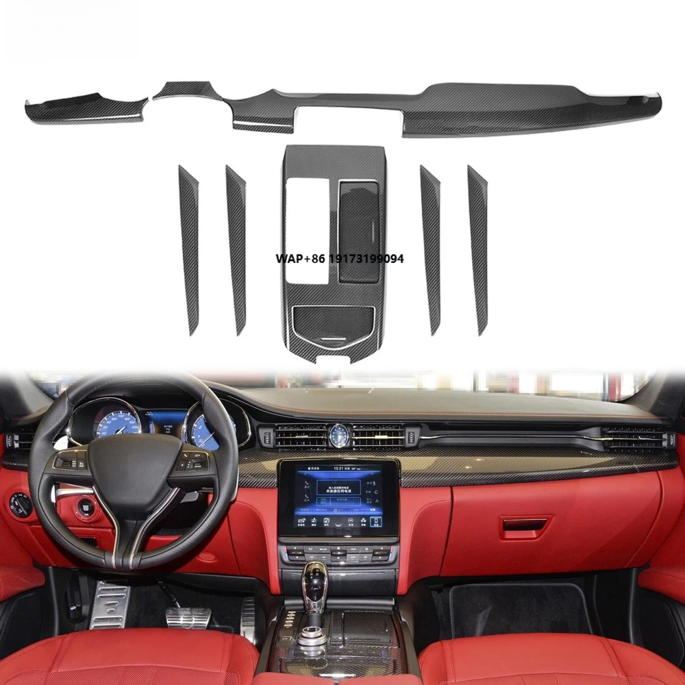 

for Quattroporte 2017-2022 Dry Carbon Fiber Interior Trim Add on Style 10PCS Car Accessories