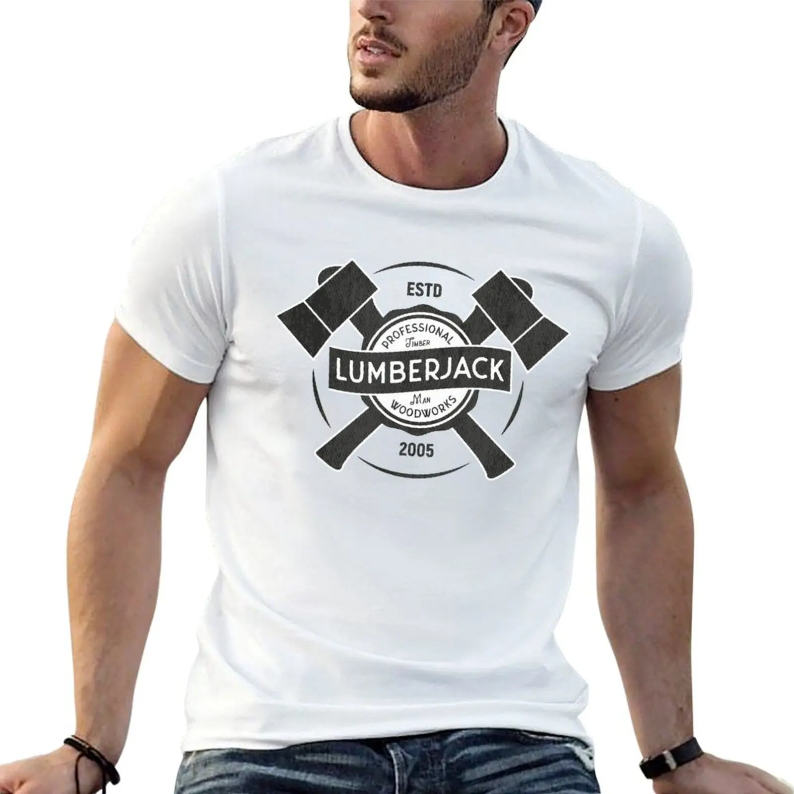 Lumberjack vintage logo T-Shirt Functional Casual Short Sleeve Tee