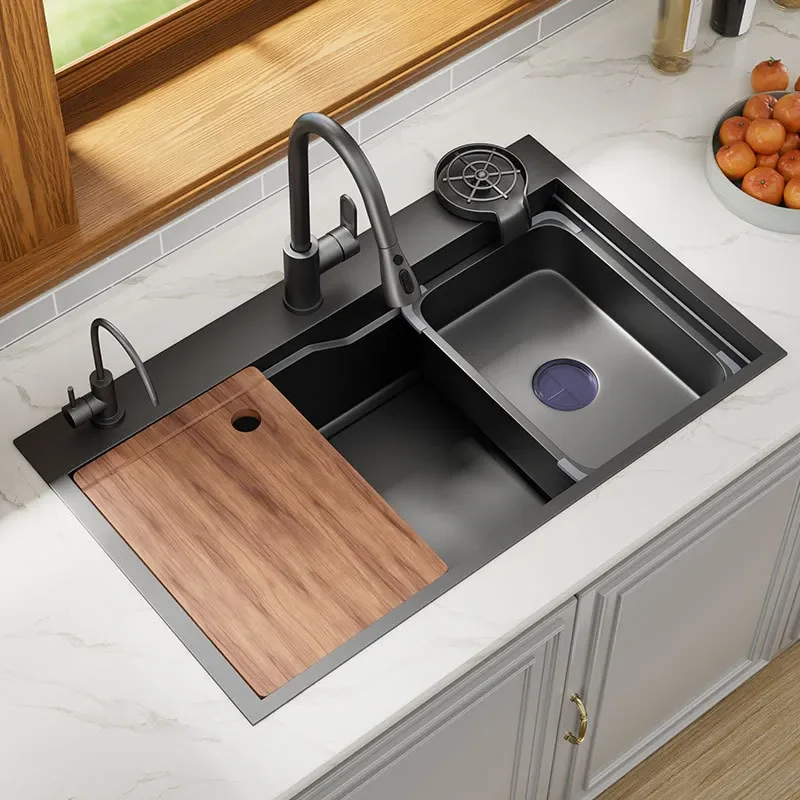 Large Single SUS304 Stainless Steel Kitchen Sink Thickened under Counter Basin for Dishwasher Vegetable Washing - Household Use
