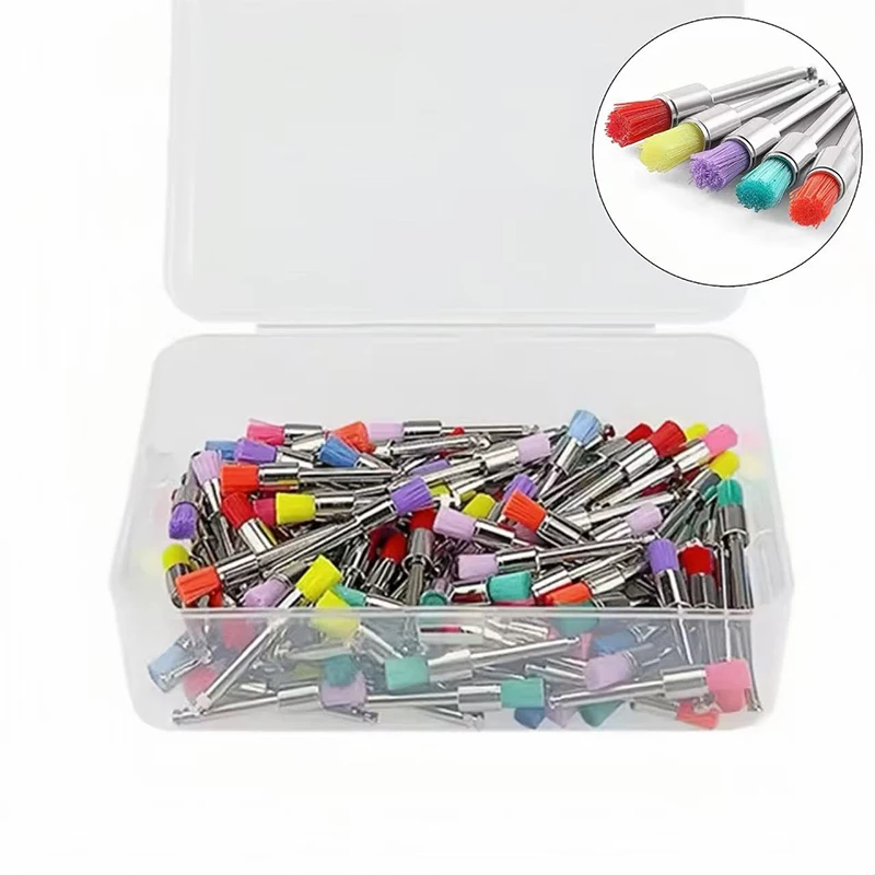 100pcs/Box Dental Prophy Brushes Disposable Latch Type Tooth Polishing Brush For Stain Removal Dnd Polish Dentist Tool Materials
