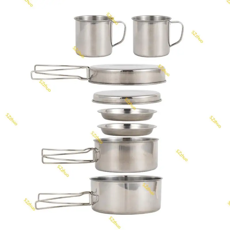 

8lots Outdoor Cookware Heat Resistant Pan Handle Picnics Hiking Tableware for Picnics, Camping