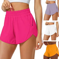 Running Fitness Yoga Shorts High Waist Push Up Sports with Pockets Booty Biker Short Gym Woman Quick Drying Wear Tennis Clothing