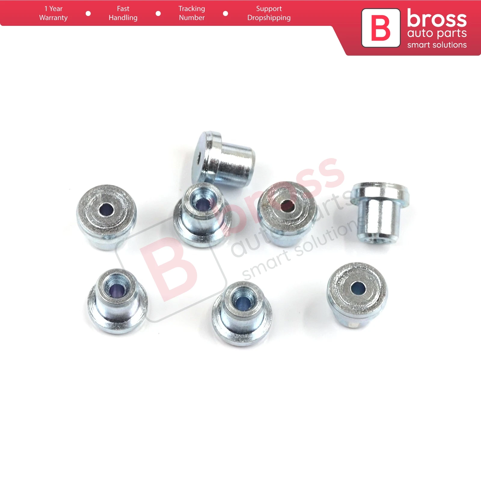 BCR032 100 Pieces Car Window Regulator Winder Repair Steel Cable Wire Rope End Fitting Pin Stop Sleeve Crimp Rivet 7x6.3/1.7 mm