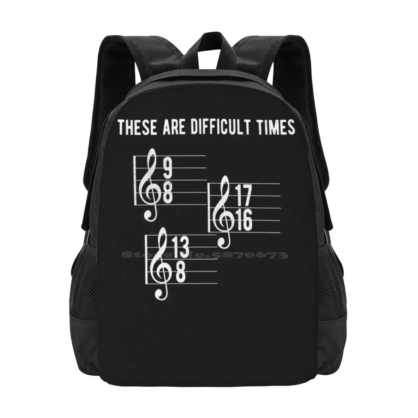 

Funny Music Teacher These Are Difficult Times T Shirt Hot Sale Schoolbag Backpack Fashion Bags Funny Teacher These Are