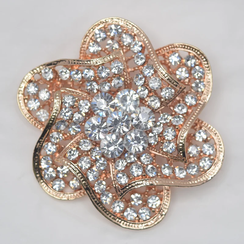 

12 шт./лот, оптовая продажа, модная брошь со стразами, свадебная булавка с цветком, броши C102091