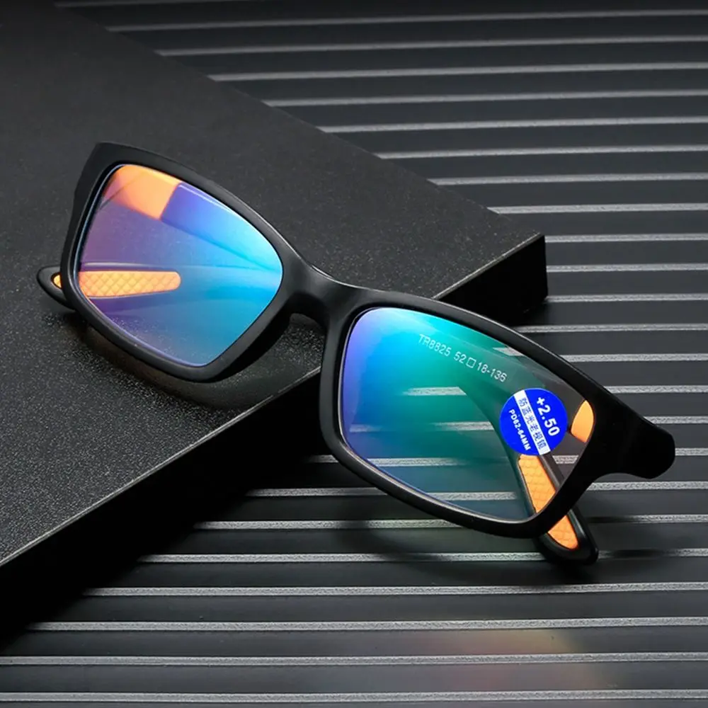 Lesebrille Männer Mode Sport Anti-Blaulicht Blockierung Lesebrille Graurot Tr90 Rahmen Presbyopie Brillen