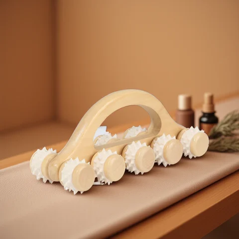 ไม้นวดด้วยตนเอง Roller คอกลับเอวเครื่องมือนวดแบบพกพา Meridian ขุดลอกนวดผ่อนคลายขานวดสําหรับใบหน้า