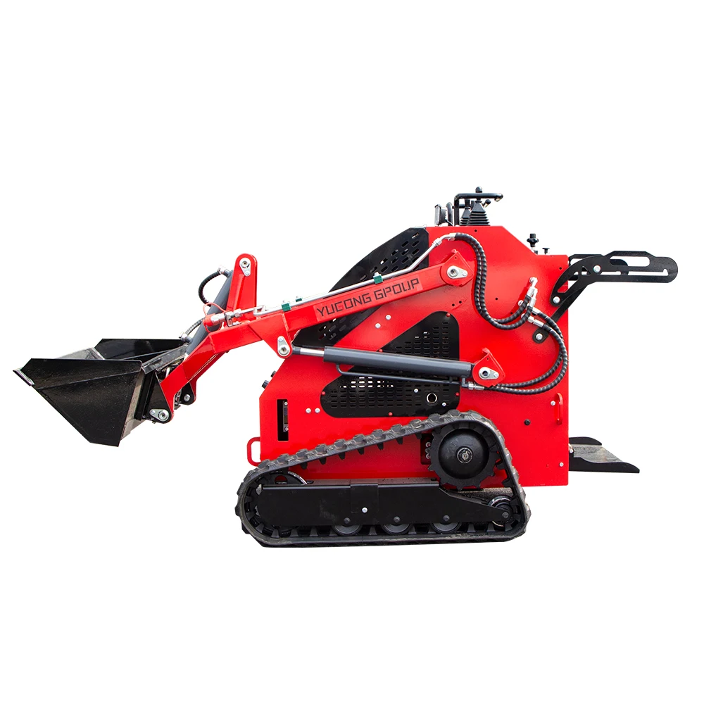 Mini carregadeira personalizada para jardim de fazenda, passeio em skid steers multifuncional YG-T460, mini carregadeira de sobre esteiras de alta qualidade