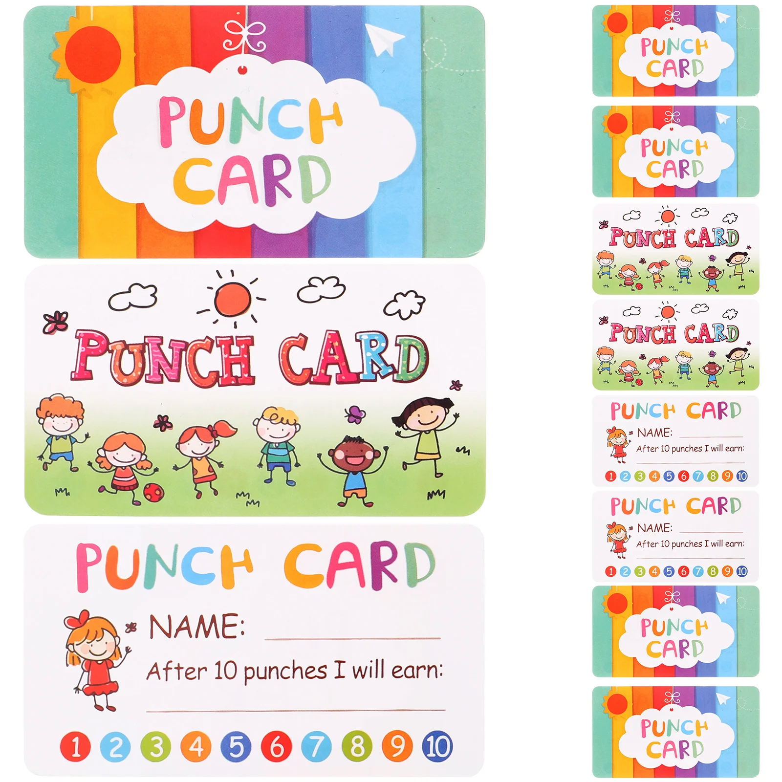 20 Sheets PUNCH CARD Cards Children Reward Stickers Fragrance Paper Business Encouragement Classroom Teaching Smooth