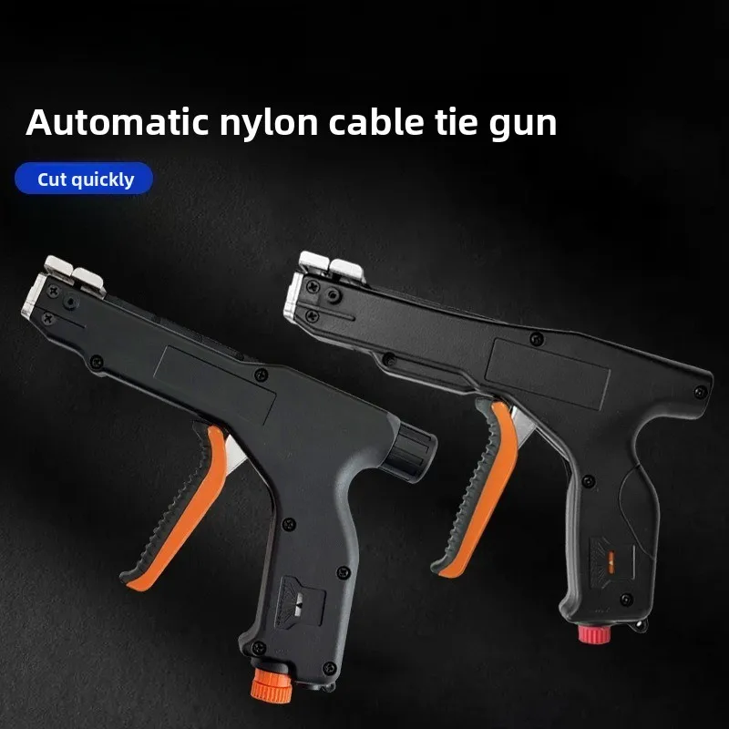 Automatic Nylon Cable Tie Gun, Labor-Saving Tensioning & Cutting Tool, Adjustable Residual Strap Length Plier