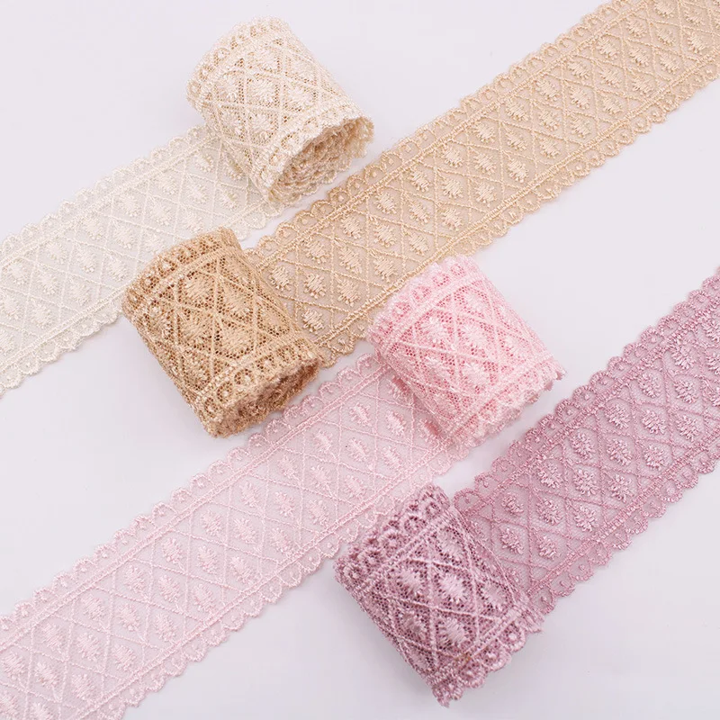 40MM 9 Yards 45 Yards Diamond Inelasticity  Wavy Edge Hollow Lace Embroidery Ribbon Hair Bows DIY Handmade Crafts Accessories