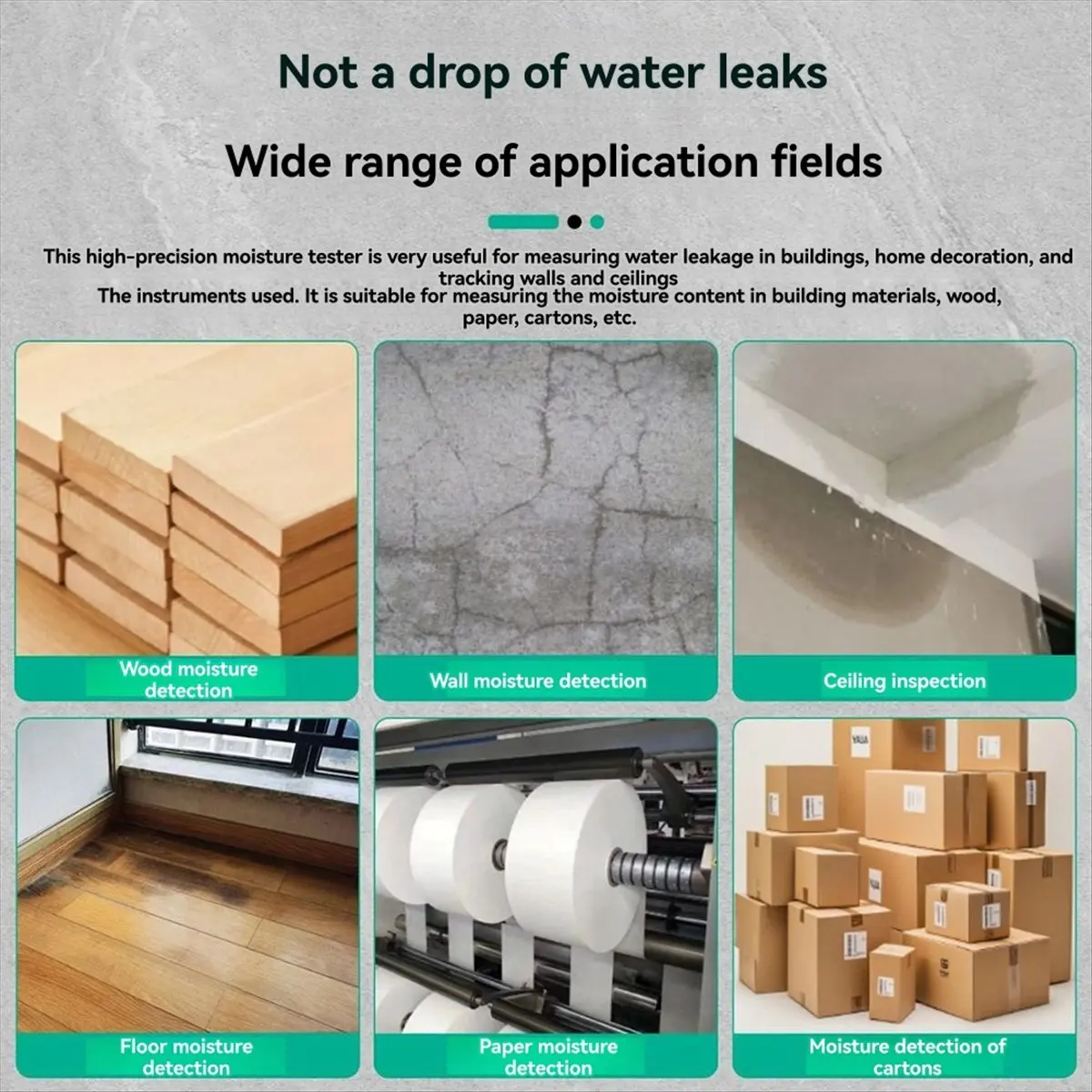 

Digital Wood Moisture Meter Non-Destructive Spherical Hygrometer Record Humidity Auto Detect Timber Damp Detector