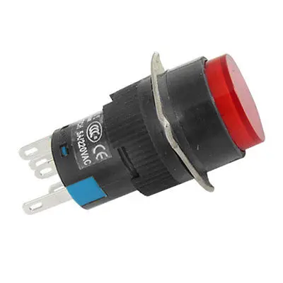 

220 В переменного тока, самоблокирующийся светильник, кнопочный переключатель, красная крышка