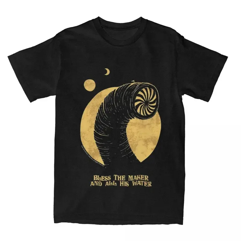 Y2K Dune Movie Men'S T Shirts Shai Hulud Bless The Maker Leisure Tee Short Sleeve Crewneck T-Shirt 100% Cotton Summer Clothing