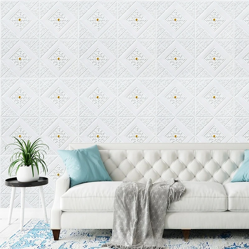 3D Brick 70 * 70cm Ceiling Wallpaper Decoration Waterproof and Moisture-proof Wall Sticker Foam Wallpaper Self-adhesive Home