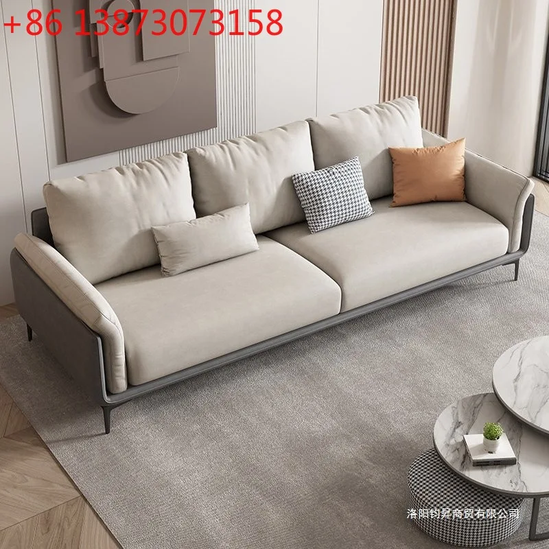 

Italian light luxury latex fabric sofa small apartment leave-in technology cloth three people four people Nordic apartment livin