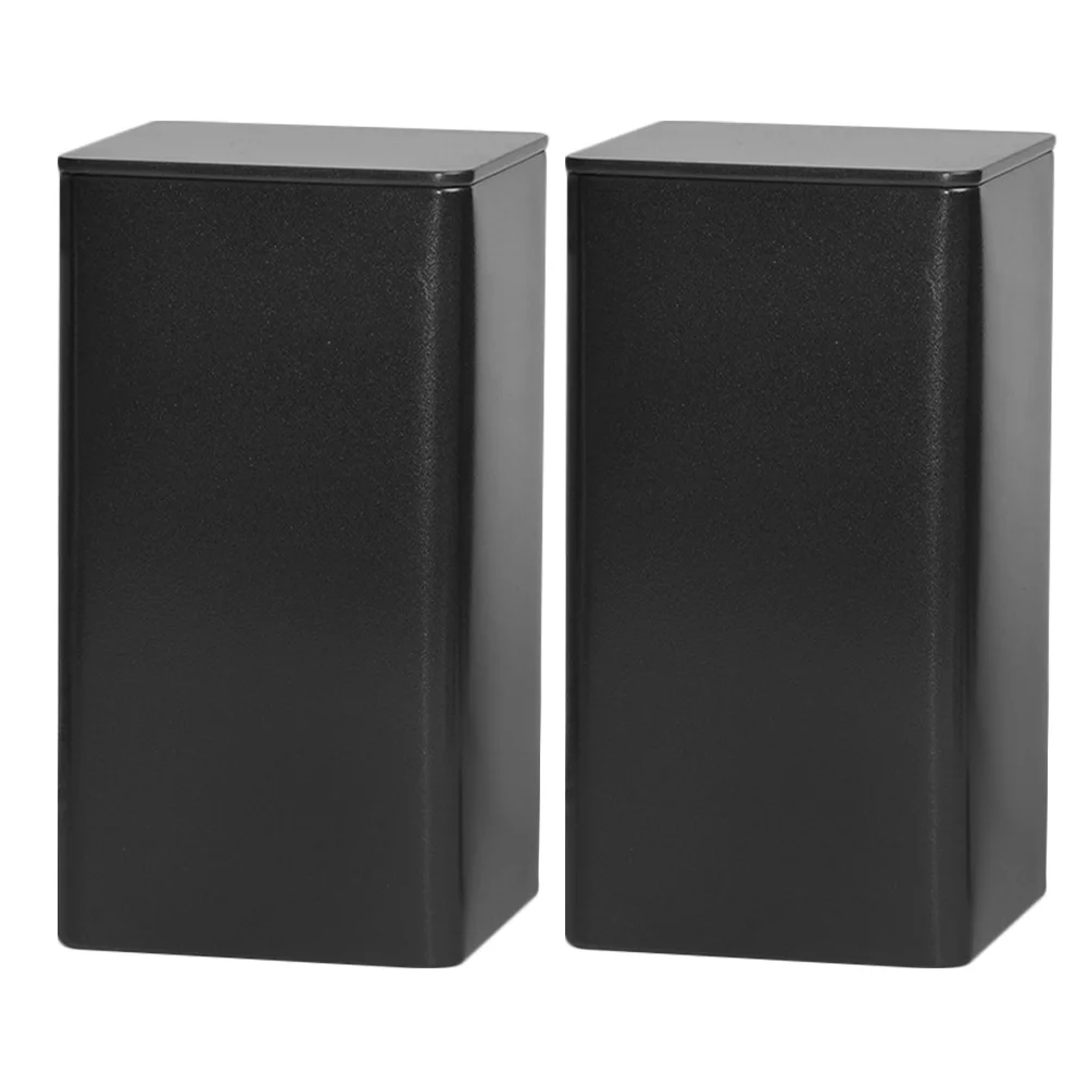 

2pcs Tinplate Tea Canister: Compact Square Metal Storage Box For Loose Leaf Tea Coffee Spices Candy Kitchen Organizer Container