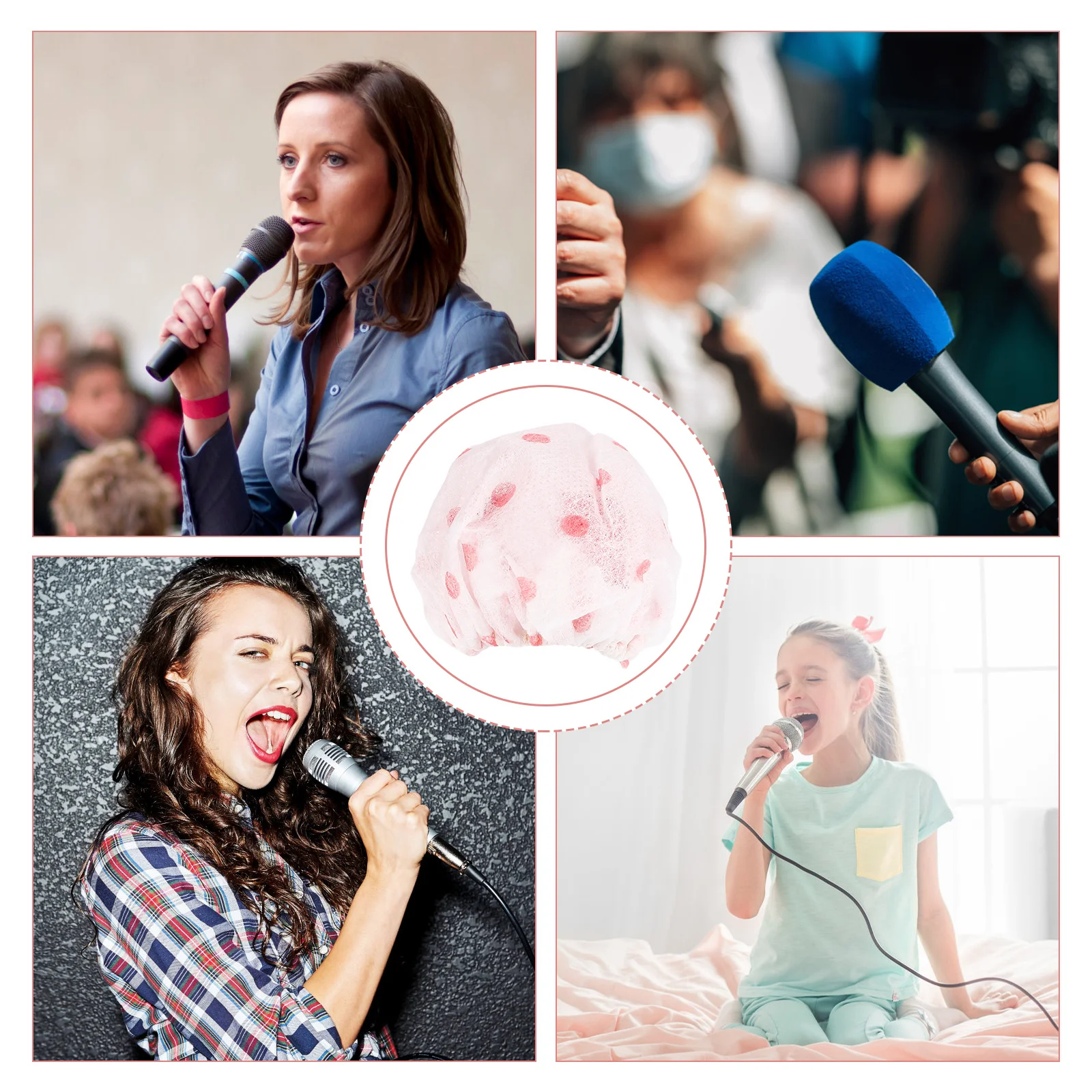 Microphone Covers Non-Woven Disposable Windscreen For Handheld Mic Ktv Music Performance Recording Protection Bulk