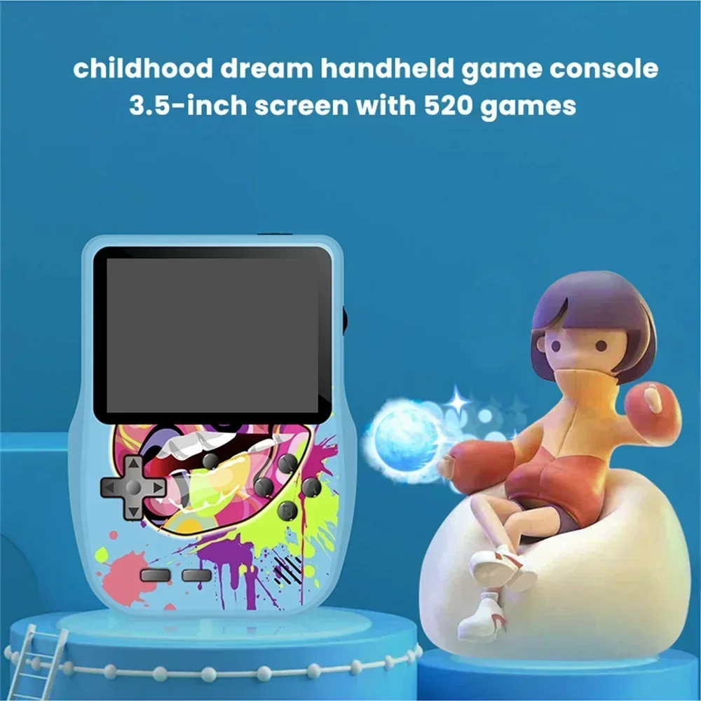 Portable Mini Handheld Video Game Console 8-Bit 3.5 Inch Game Player TV Game Console AV Out Mini Handheld Player for Kids Gift