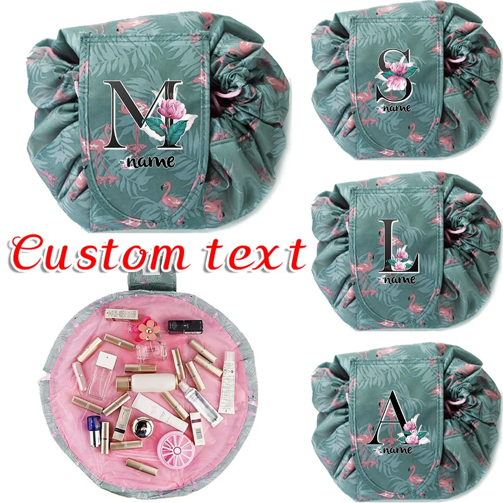 

Персонализированная косметичка на шнурке с эластичным ремешком, портативная дорожная сумка, модная сумка для хранения с принтом, большая вместительная сумка