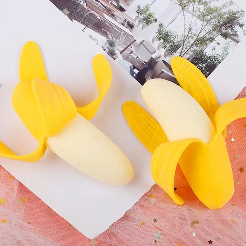 Popularny ściskany stres bananów z zabawkami Zmniejsz miękką zabawkę dla dorosłych relaksu