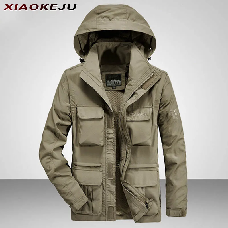 Motorcycle Jacket Men Clothes Parkas Men's Tactical Clothing Coat Man Jackets New Climbing Winter Coats Hooded Fashion Short &