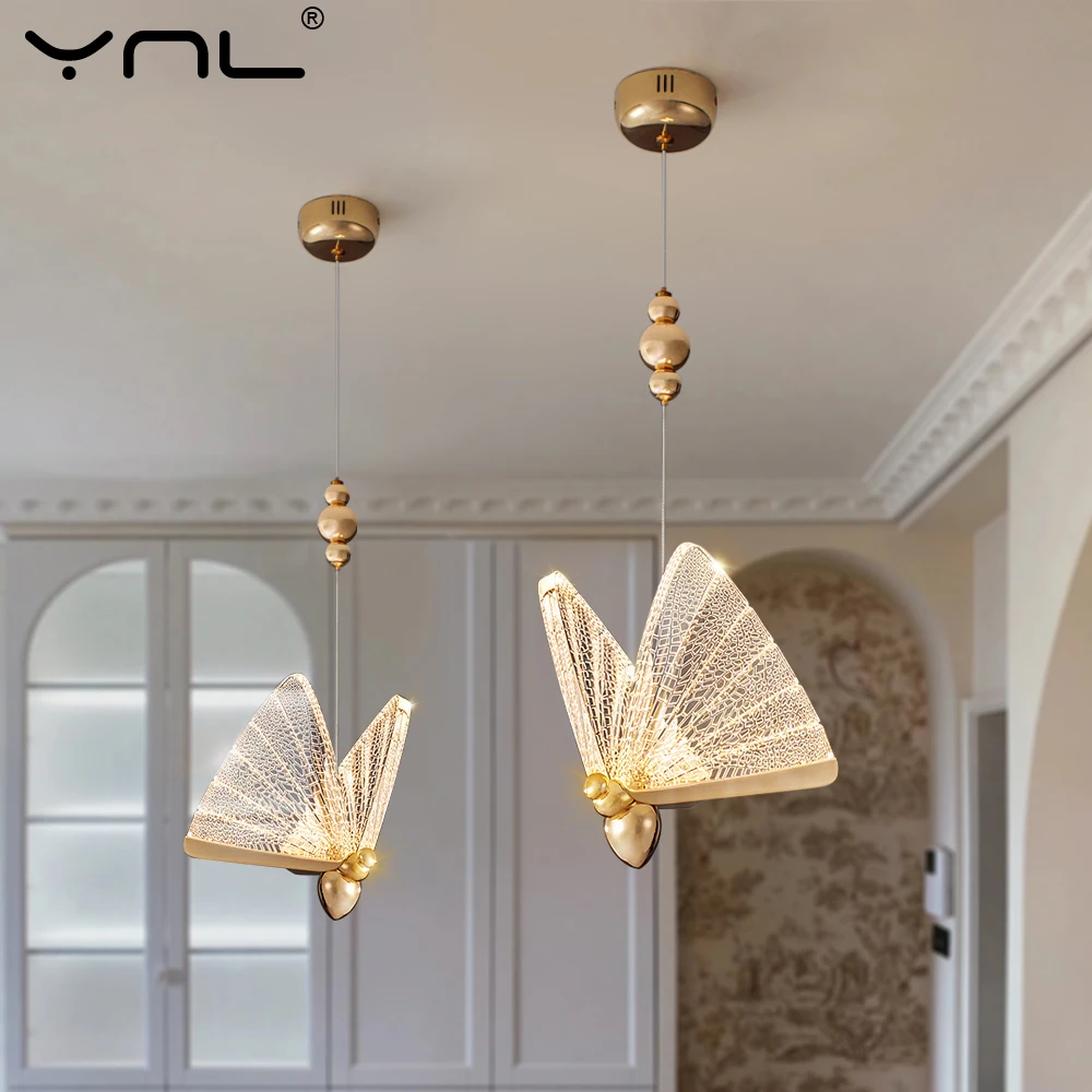 

Butterfly Led Pendant Light Hanging Lamp For Ceiling Home Decoration AC 220V For Dining Room Kitchen Foyer Pendant Lamp