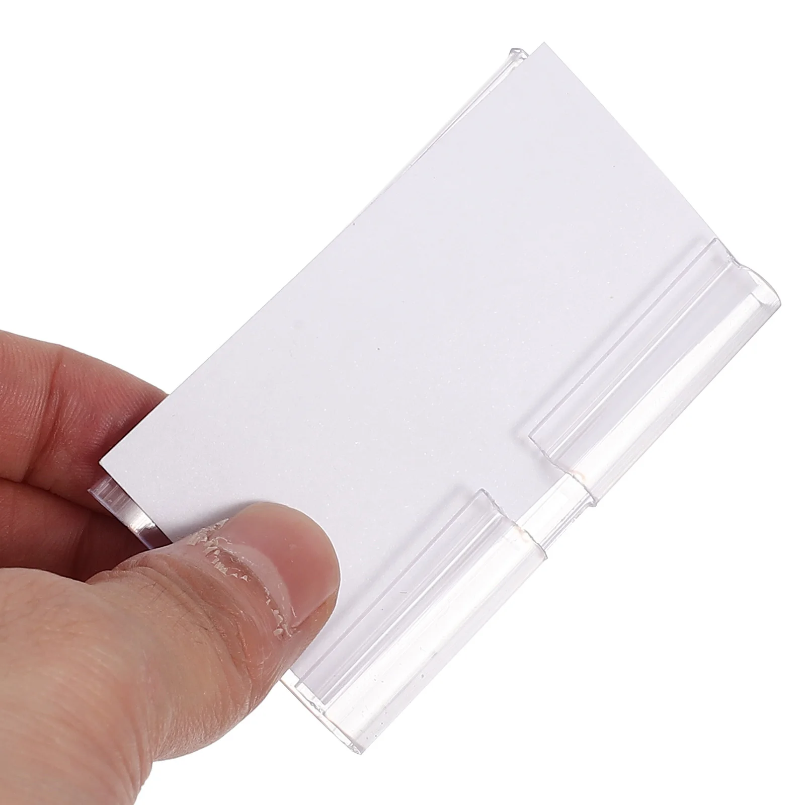 

50 Sets Price Tags for Wire Baskets Shelf Labels Bin Clip on Storage PVC Transparent Bookshelf Kitchen Racks Display Easy Use