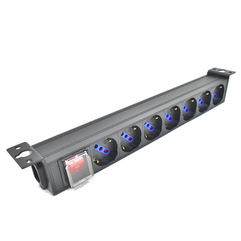 STRIDER RUI PDU C14 port PDU 1U Power strip EU Italy output porous Network Cabinet Rack aluminium alloy socket