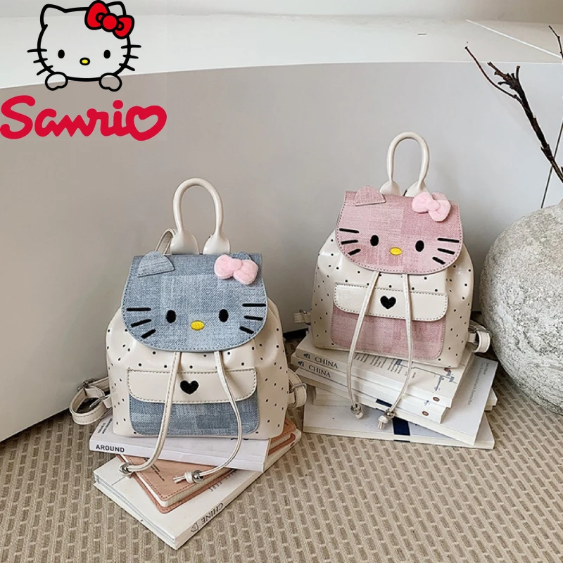 

2026 HelloKitty New Women's Backpack Fashion High Quality Women's Backpack Cartoon Multi Functional Storage Small Backpack