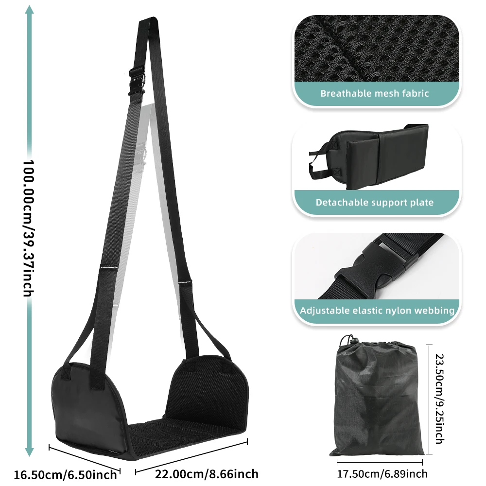 أحدث أرجوحة القدم للطائرة مسند القدمين مع وسادة قابلة للإزالة وحزام قابل للتعديل أرجوحة القدم مع رغوة مينوري للسفر