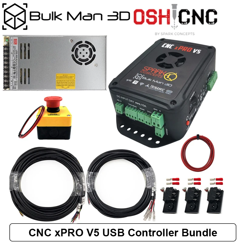 XPRO V5, High Current GRBL, Maker Shield GRBL (Standard Torque), UC300 Mach3, NVUM Mach3, STB5100 Mach3 CNC Controller Bundle