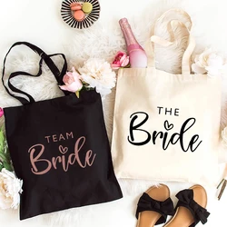 Team Bride Graphics Girls Single Farewell Handbags Bachelorette Party Tote Bags Harajuku Shopping Bags Lady EVJF Shoulder Bags