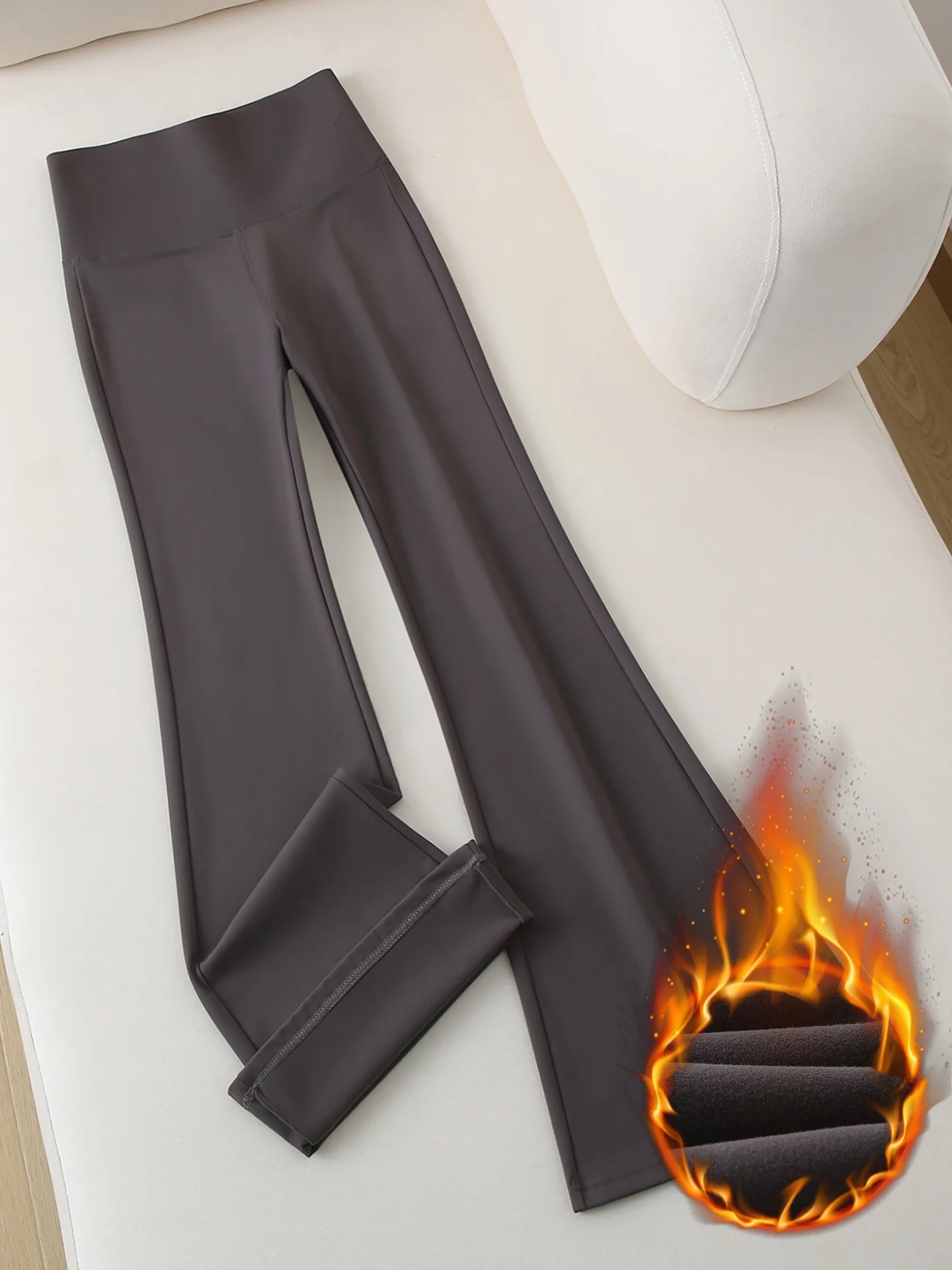 

High Waist Fce Lined Yoga Pants Women's Bootcut Tummy Control Long Pants Mocha Color Base Layer arkskin Pants