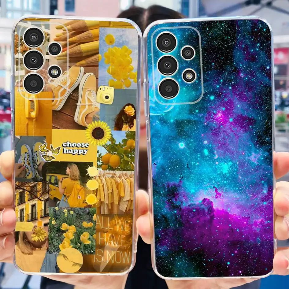 For Samsung Galaxy A13 Case SM-A135F Cartoon Flower Painted Soft Phone Cover For Samsung A32 SM-A325F A 32 A 13 4G 5G 2022 Funda