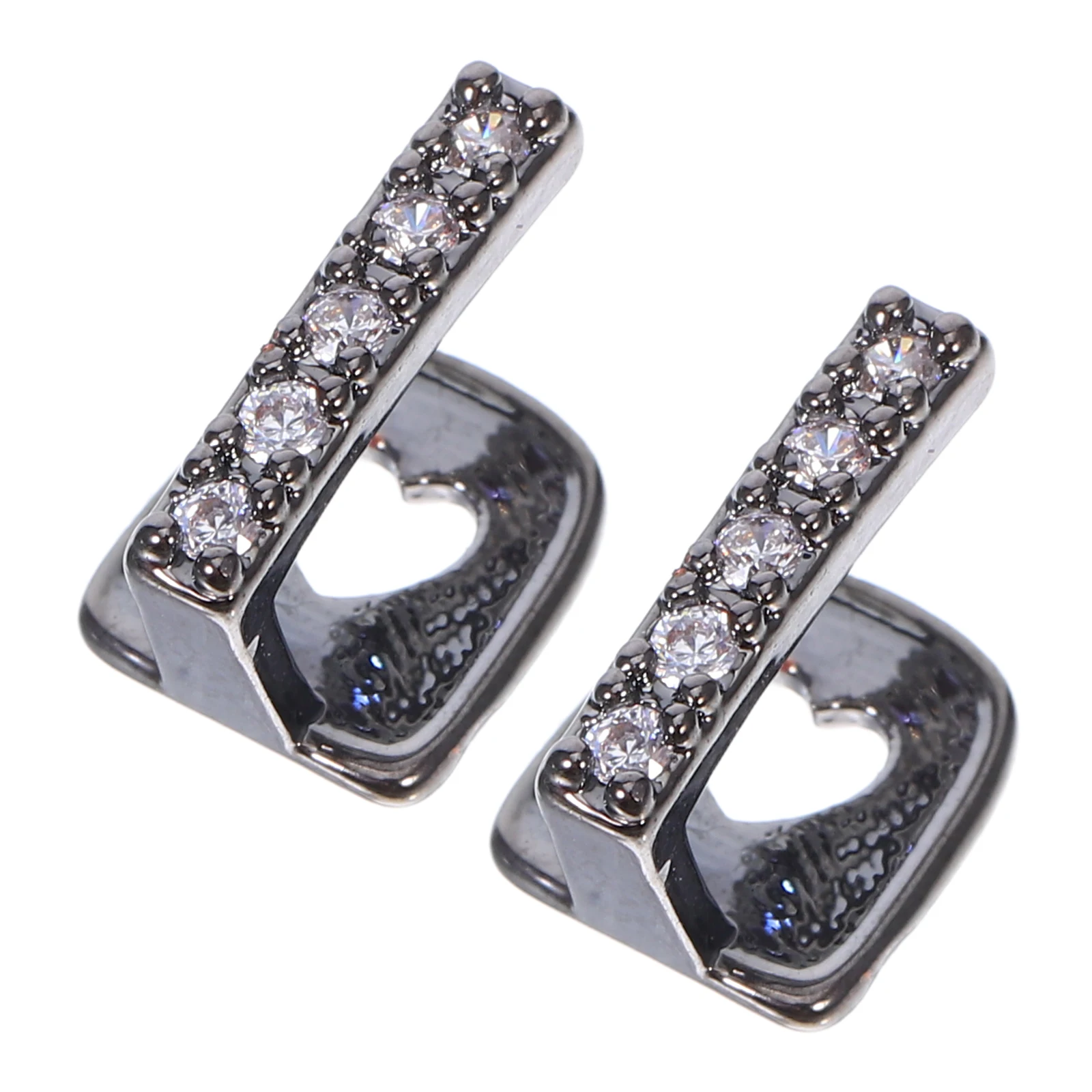 

2pcs Black Metal Mouth Grill Hip Hop Tooth Jewelry Rhinestone Decor Single Teeth Cap Comfort Fit Easy Maintenance Party