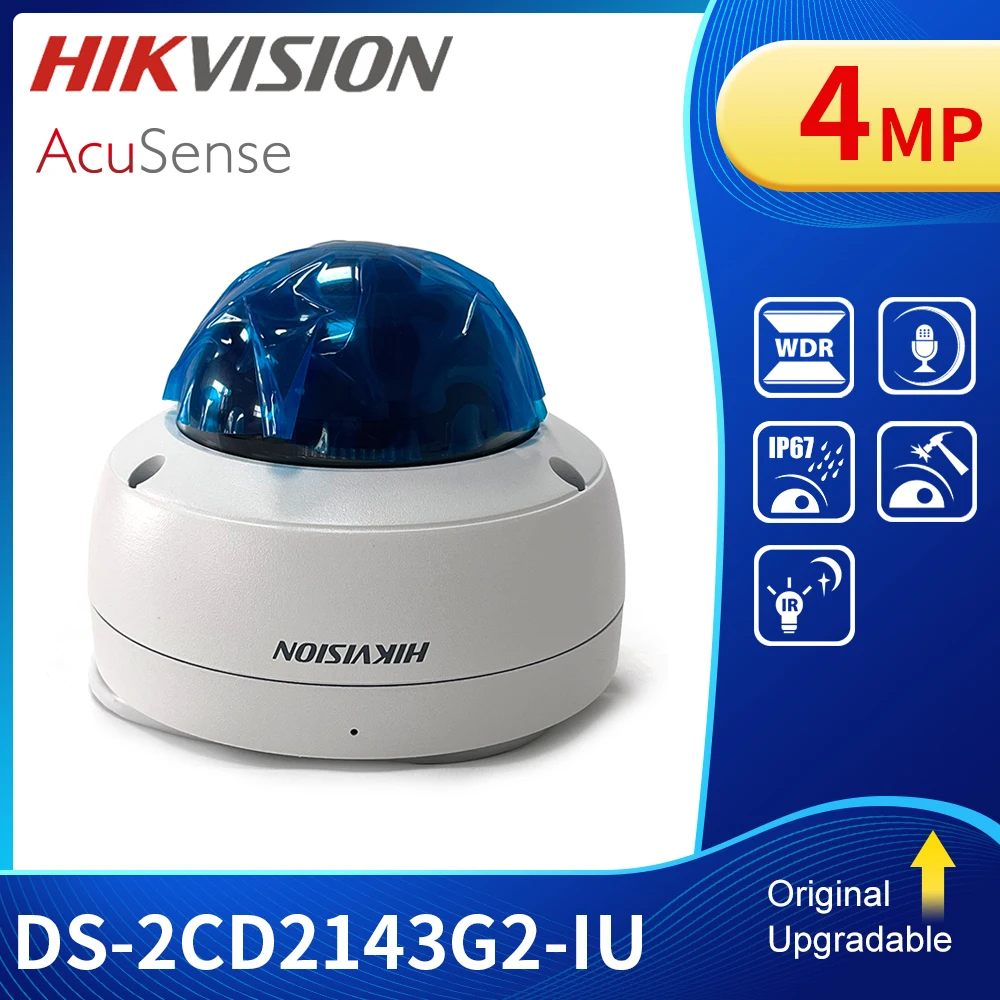 Hikvision DS-2CD2143G2-IU 4MP AcuSense Dome Surveillance Camera POE Buit-in Mic Network IP Camera