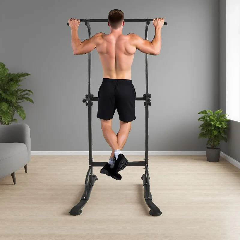 

Standing Steel Power Tower Height-Adjustable Anti-Slip Durable Pull Bar Station Home Fitness Workout Equipment Strength