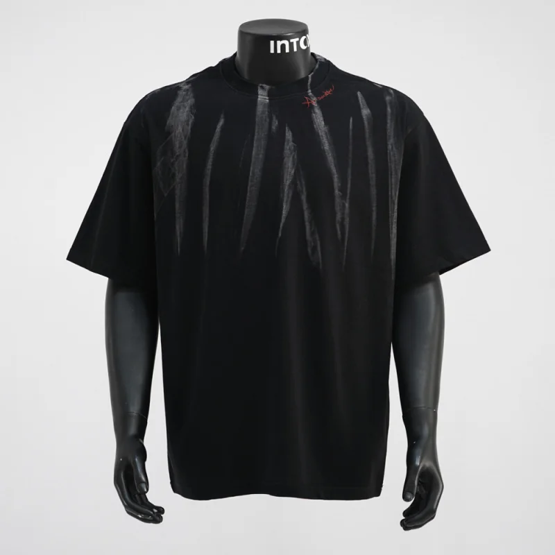 

American high street tie dye short sleeved T-shirt men's 2025 summer trend hip-hop loose round neck top
