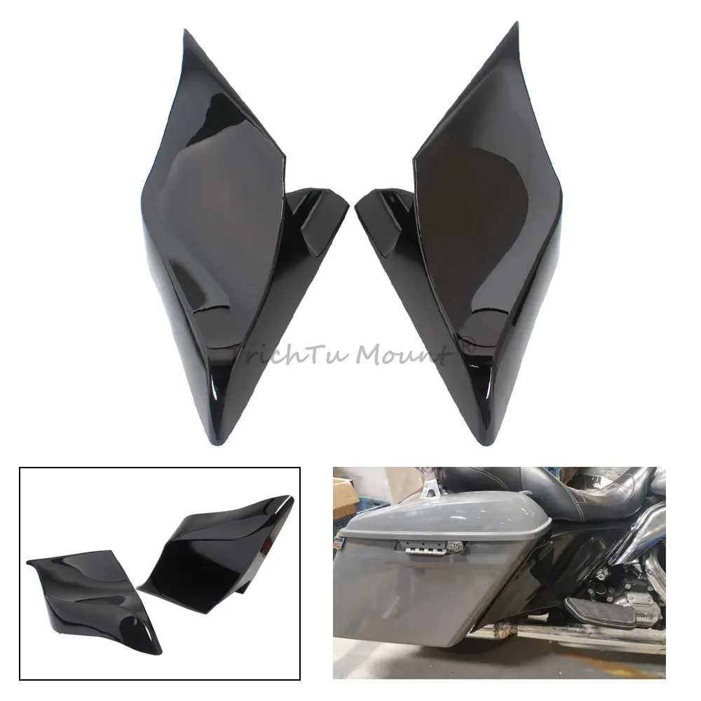 For Harley Road King Electra Road Glide CVO FLTRX 2014-2023 Motorcycle  Stretched Side Covers ABS Black Extended Panels