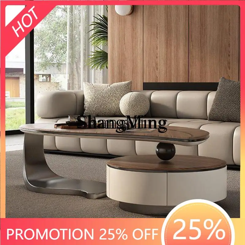 

CL luxury minimalist modern solid wood slate creative small apartment living room home coffee table
